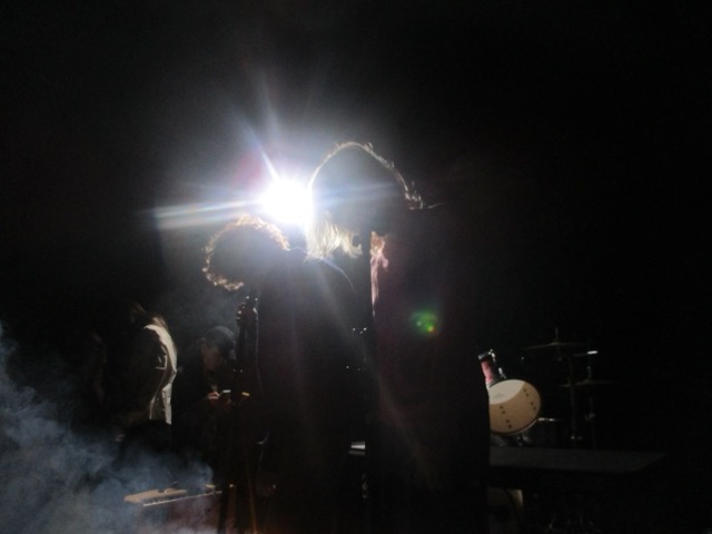 walking on campus at sunset